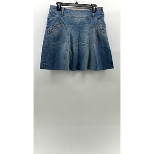 BILLABONG Women's Blue Denim Side-Button Low-Rise A-Line Mini Skirt SZ S